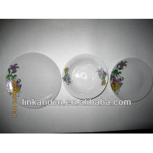 Haonai 12pcs exported high quality porcelain dinner plate sets